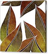 Tropical Leaf Illustration - Yellow, Brown - Botanical Art - Floral Design - Modern, Minimal Decor Canvas Print
