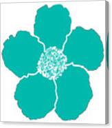Teal Green Lily Flower Designed For Shirts Canvas Print