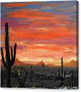 Tucson Mountains At Sunset Canvas Print