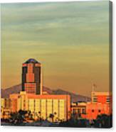 Tucson Skyline And Moon Canvas Print