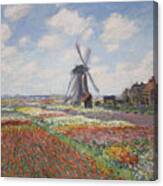 Tulip Fields In Holland Champs De Canvas Print