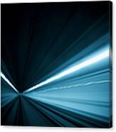 Tunnel Speed Motion Light Trails Canvas Print