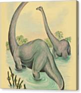 Two Brontosaurus Canvas Print