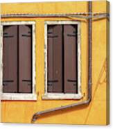 Two Brown Windows Of Venice Canvas Print