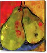 Two Twirly Pears Painting Canvas Print