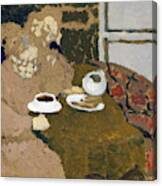 Two Women Drinking Coffee - Digital Remastered Edition Canvas Print