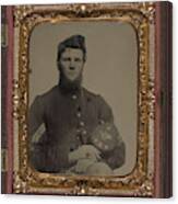 Unidentified Soldier In Union Corporal's Uniform Holding Company B, 15th New Hampshire Volunteers Ke Canvas Print