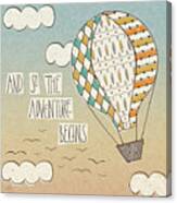 Up Up And Away Adventure Teal Canvas Print