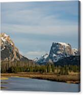 Upper Green River With Square Top Mountain In Background Canvas Print