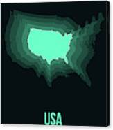 Usa Radiant Map 3 Canvas Print