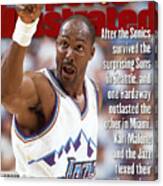 Utah Jazz Karl Malone, 1997 Nba Western Conference Sports Illustrated Cover Canvas Print