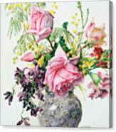 Vase Of Roses, C1865-1928. Artist Canvas Print