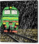 Vector Illustration Of A Russian Train Canvas Print