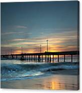 Venice Beach Pier At Sunset Canvas Print