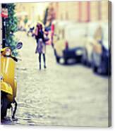 Vespa Scooter In Rome, Italy Canvas Print