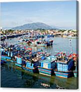 Vietnam, Nha Trang, Fishing Boats In Canvas Print