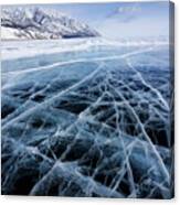 View Of Beautiful Drawings On Ice Canvas Print