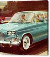 Vintage Blue Car Canvas Print