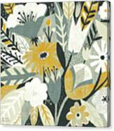 Vintage Bouquet Yellow Crop Canvas Print