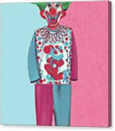 Vintage Clown Halloween Costume Canvas Print