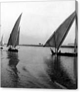 Vintage Image Of Sailboats Canvas Print