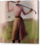 Vintage Lady Golfer Canvas Print