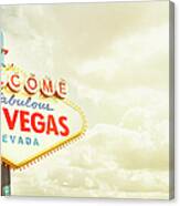 Vintage Welcome To Fabulous Las Vegas Canvas Print