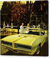 Vintage Yellow Car Canvas Print
