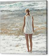 Wading Woman Canvas Print
