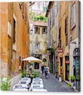 Walking The Cobblestone Streets Of Sorrento Italy Canvas Print
