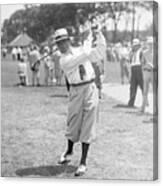 Walter Hagen At End Of Golf Swing Canvas Print