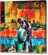 Wash Day African Art Canvas Print