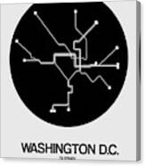 Washington D.c. Black Subway Map Canvas Print