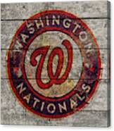 Washington Nationals Logo Vintage Barn Wood Paint Canvas Print