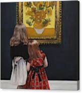 Watching Van Gogh Sunflowers 2 Canvas Print