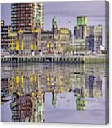 Water Reflection Hotel New York Rotterdam Canvas Print