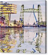 Water Reflection Rotterdam Bridges Canvas Print