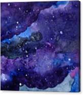 Watercolor Space Texture With Glowing Canvas Print