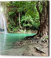 Waterfall In Tropical Rainforest Canvas Print
