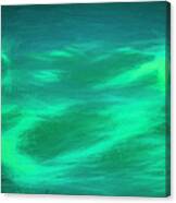 Wave Paint In Green Canvas Print