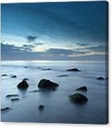 Waves Breaking On The Rocks Of A Canvas Print