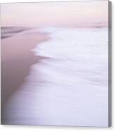 Waves Rushing On Shore. Dawn Long Canvas Print