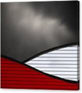 Wavy Red White Roof Canvas Print