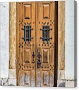 Weathered Brown Door Of Portugal Canvas Print