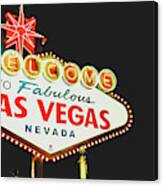 Welcome To Las Vegas Neon Sign - Nevada Usa Vintage Panorama Canvas Print
