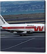 Western Airlines Boeing 737 At San Francisco International Airport Canvas Print