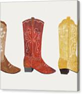 Western Cowgirl Boot Vii Canvas Print