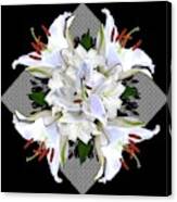 White Lily Collage For Pillows Canvas Print