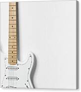 White Electric Guitar Canvas Print
