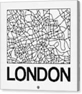 White Map Of London Canvas Print